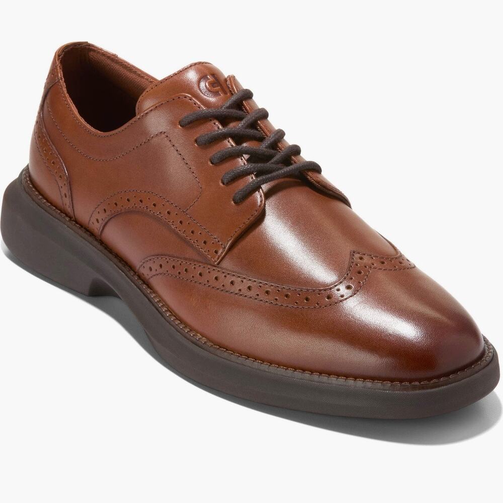 Cole Haan Grand Shadowlite Wingtip Oxfords Brown Leather Lace Up Men’s - Size 8